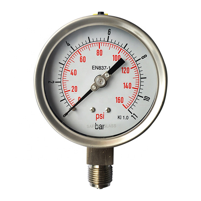 2.5" Stainless Steel Pressure Gauge with Safety Glass 