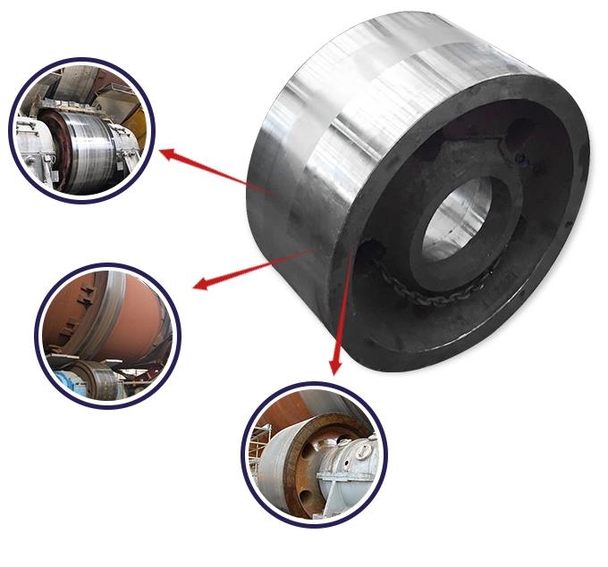 Large Casting Steel Rotary Kiln Support Roller 